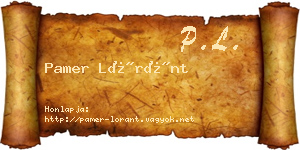 Pamer Lóránt névjegykártya