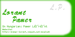 lorant pamer business card